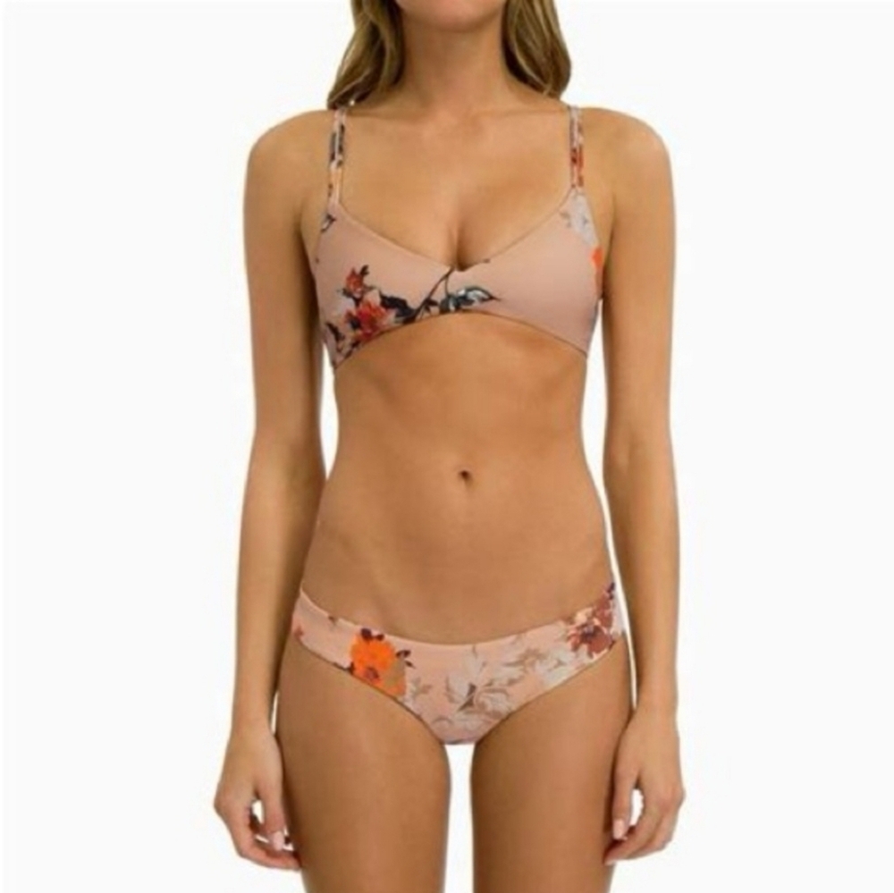 Boys + Arrows Floral Bikini in Peach and Red